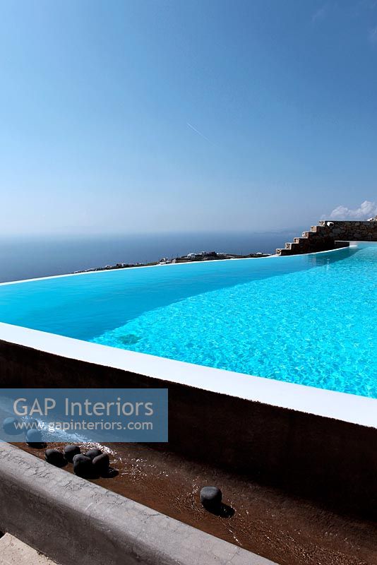 Sea view from swimming pool of Greek villa