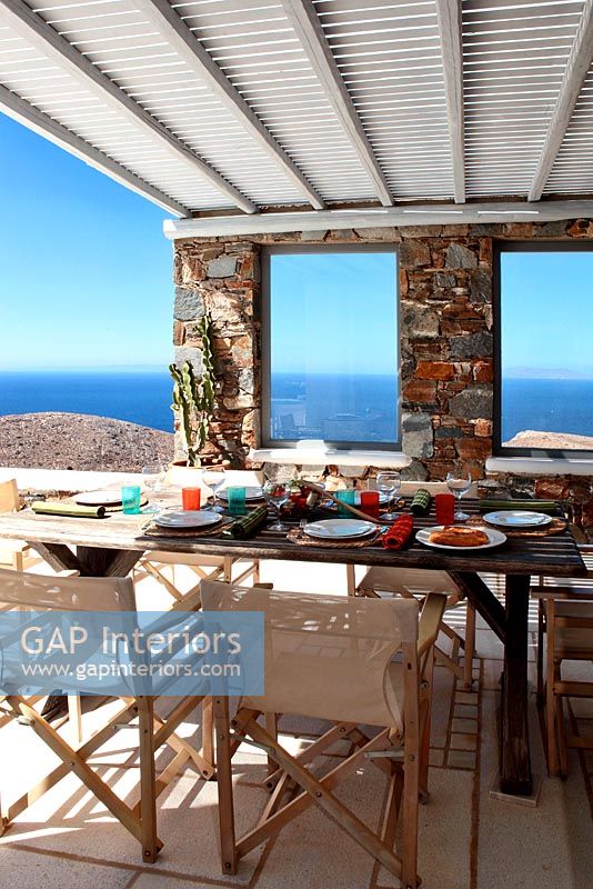 Terrace with sea view, Greece