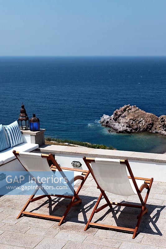 Terrace with sea view, Greece