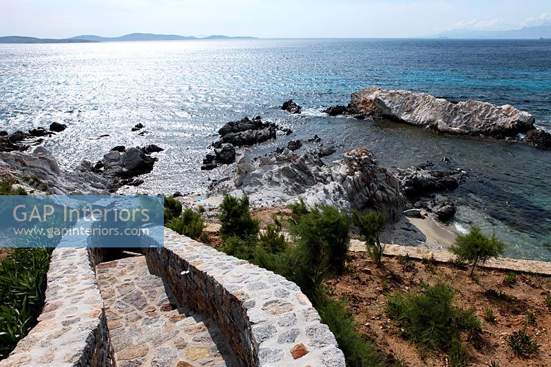 View of Aegean sea from villa
