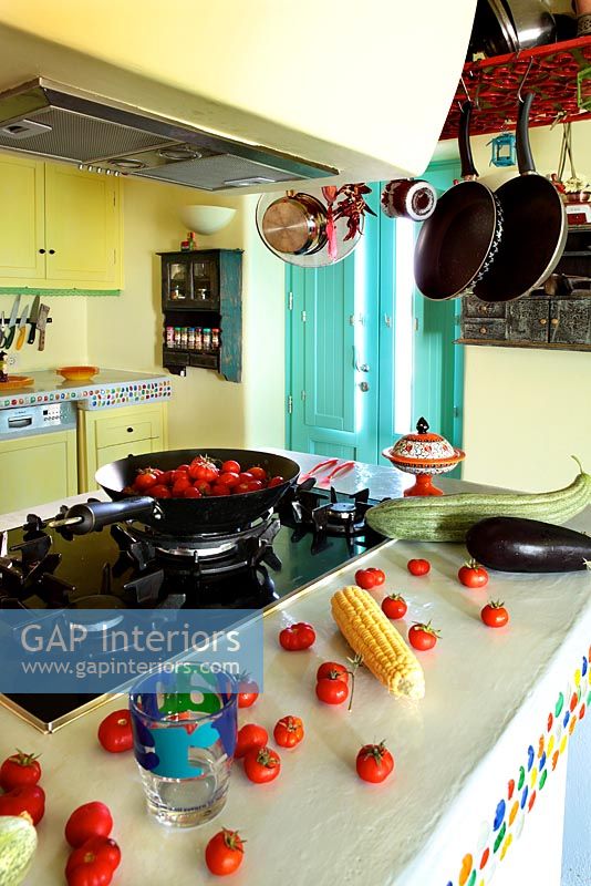 Colourful kitchen detail
