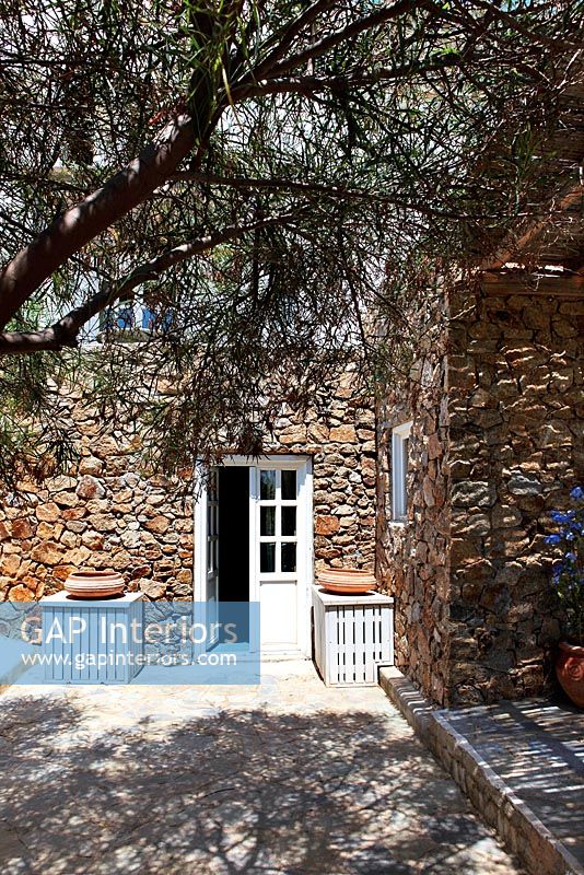 Exterior of traditional Greek villa