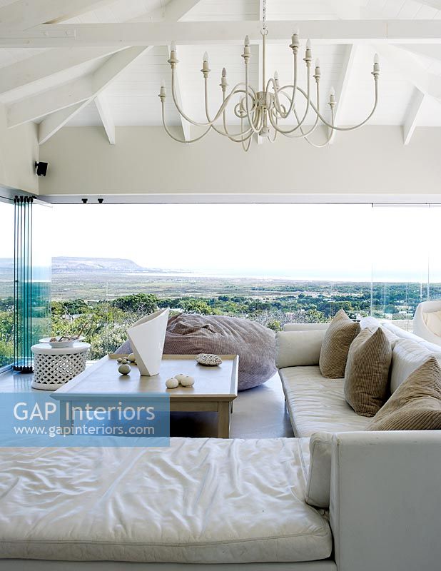 Contemporary living room with views of Table Mountain