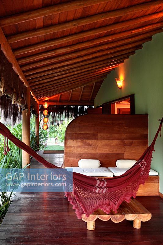 Tropical porch with hammock 