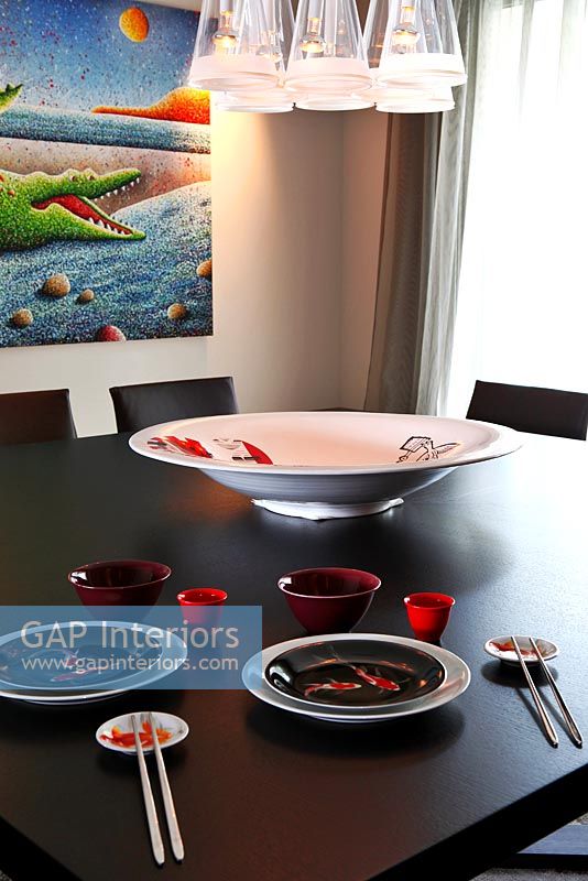 Contemporary dining room detail