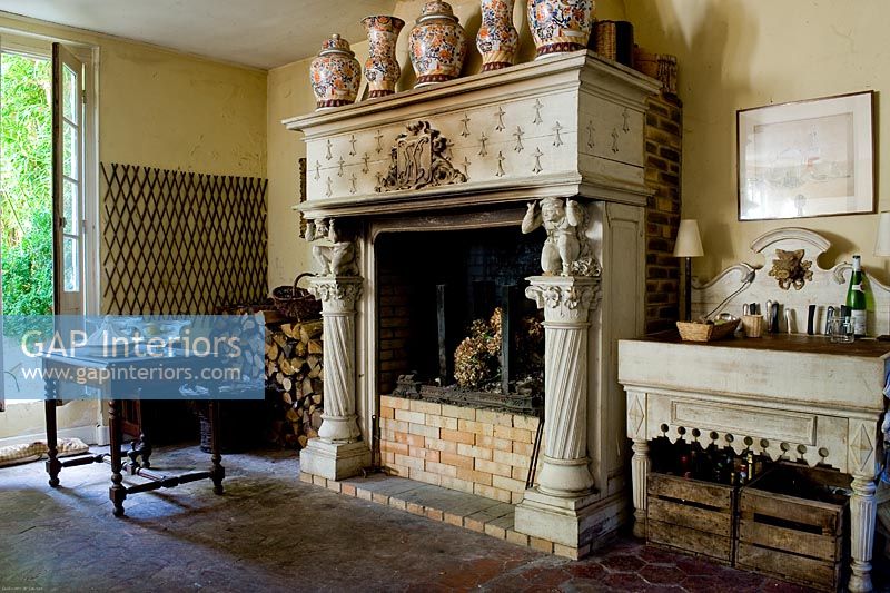 Ornate fireplace