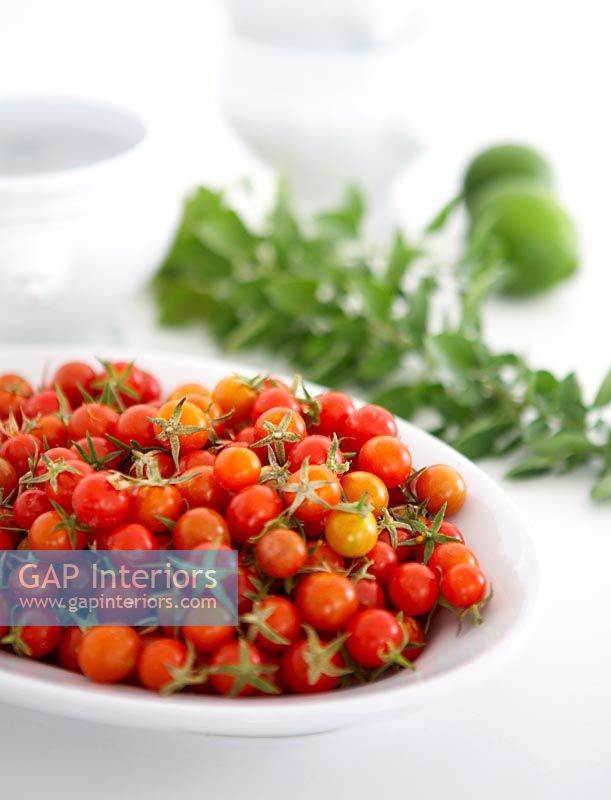 Cherry Tomatoes in white bowl
