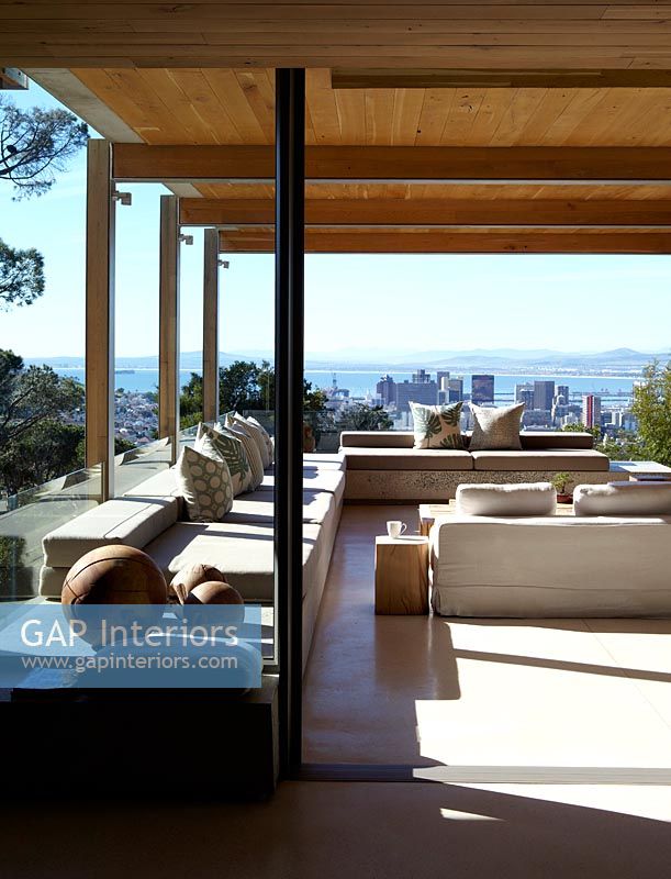 Contemporary terrace with scenic views