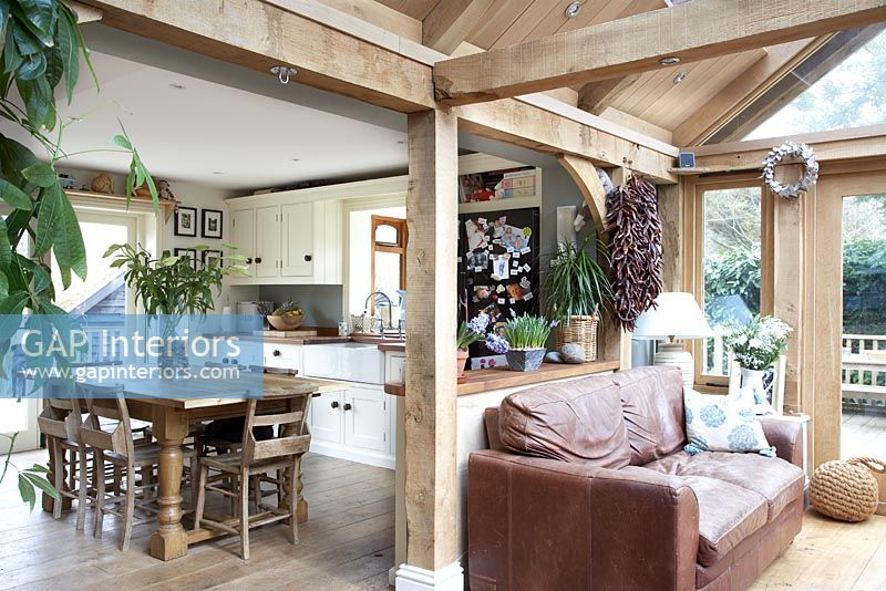 Country style living room and kitchen