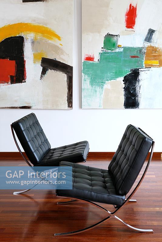 Modern furniture and paintings