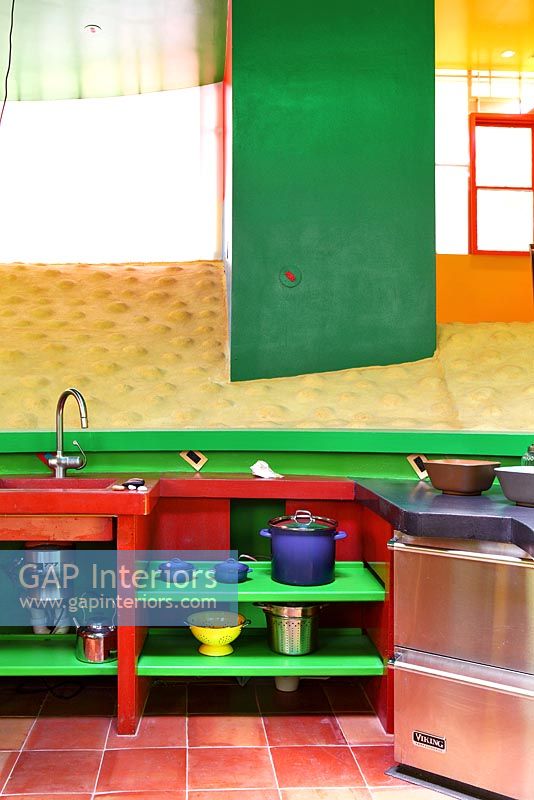 Colourful unusual kitchen
