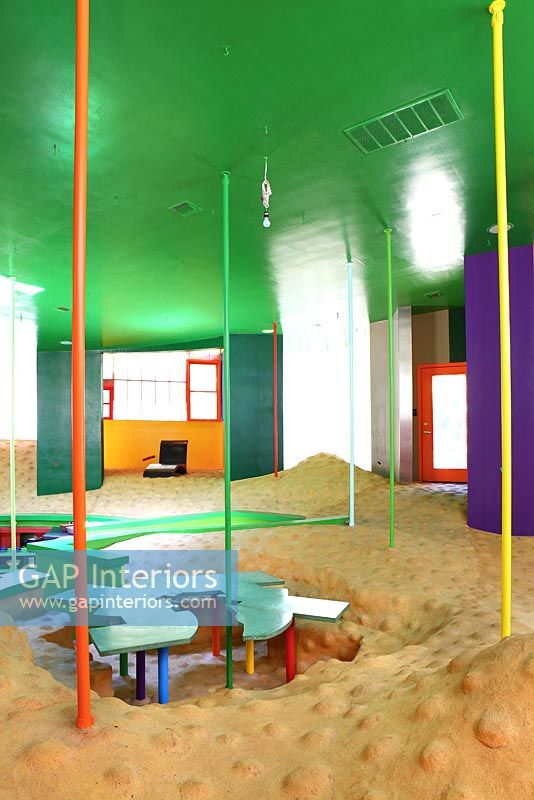 Colourful room in conceptual house
 