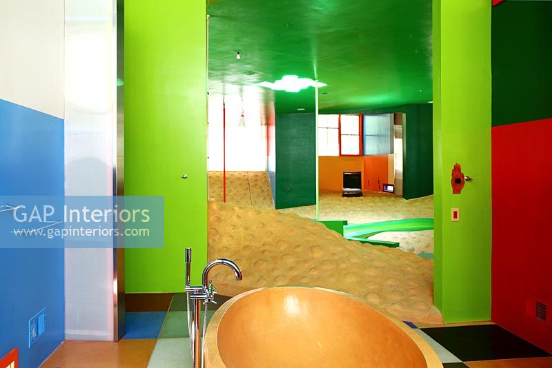 Colourful bathroom in conceptual house