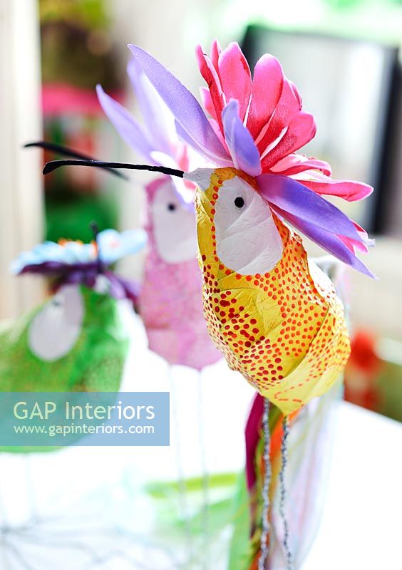 Paper hummingbird ornament