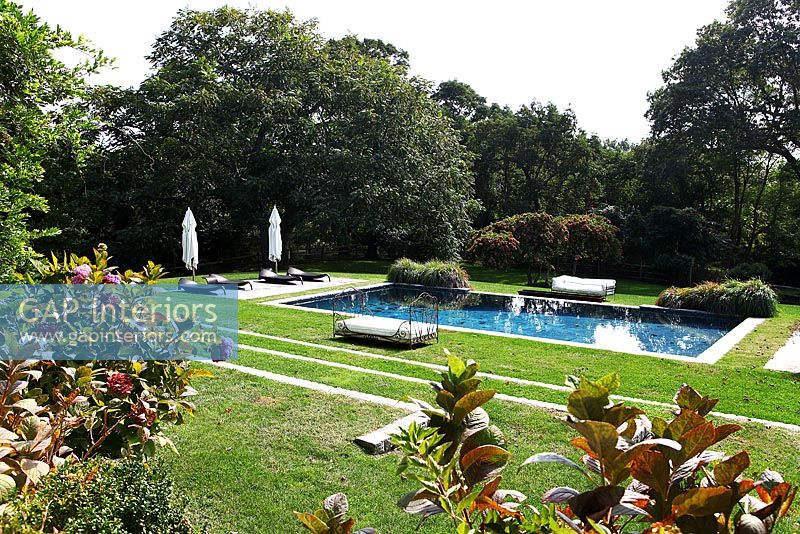 Country garden with swimming pool
