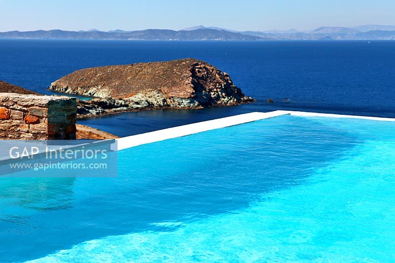 Luxury swimming pool with sea view