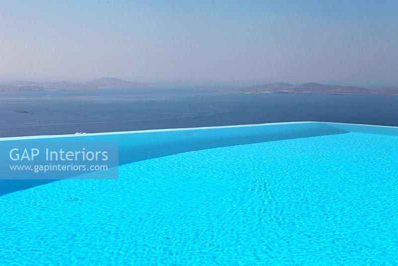 Sea view from luxury swimming pool, Greece