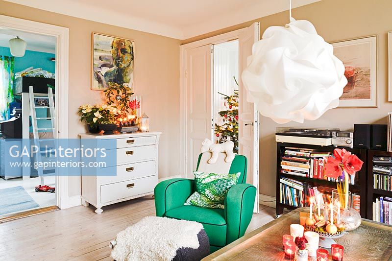 Modern living room at christmas