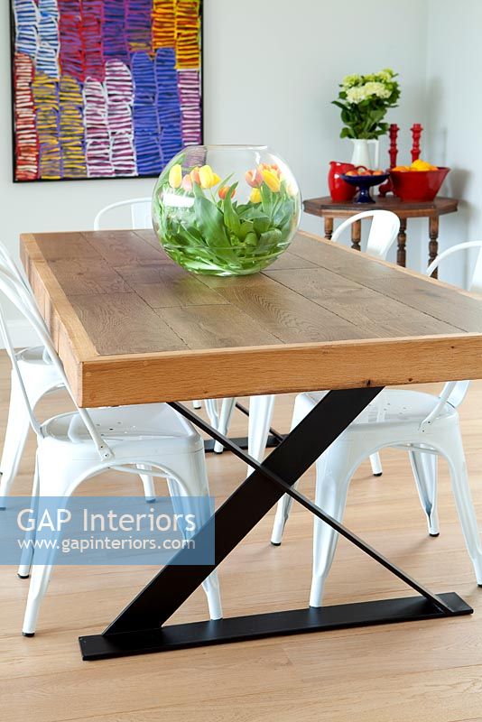 Modern wooden dining table
