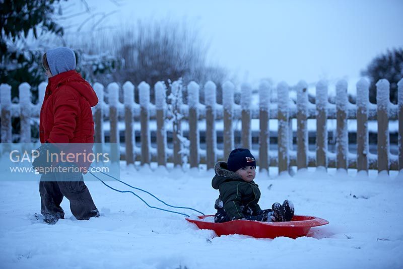 Children playing in snow
