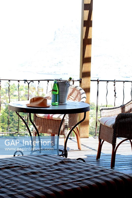 Garden furniture on balcony