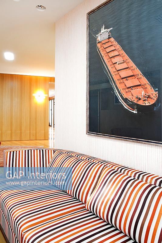 Modern striped sofa 
