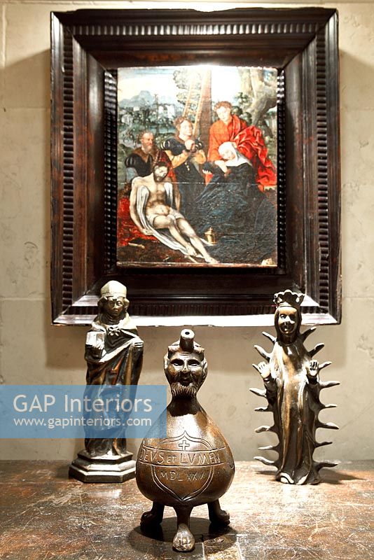 Antique painting and statues
