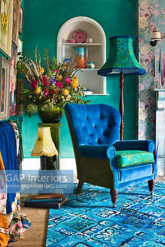 Colourful living room detail