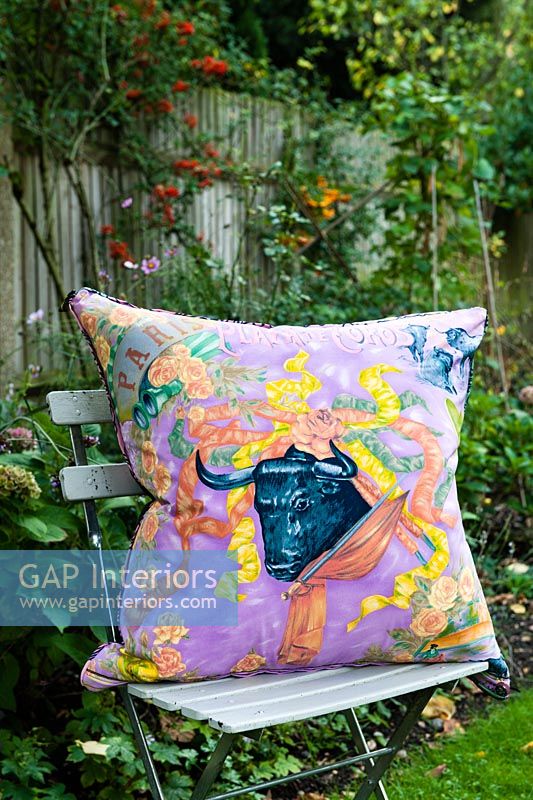 Cushion made from vintage fabric