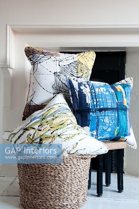 Cushions made from vintage fabric