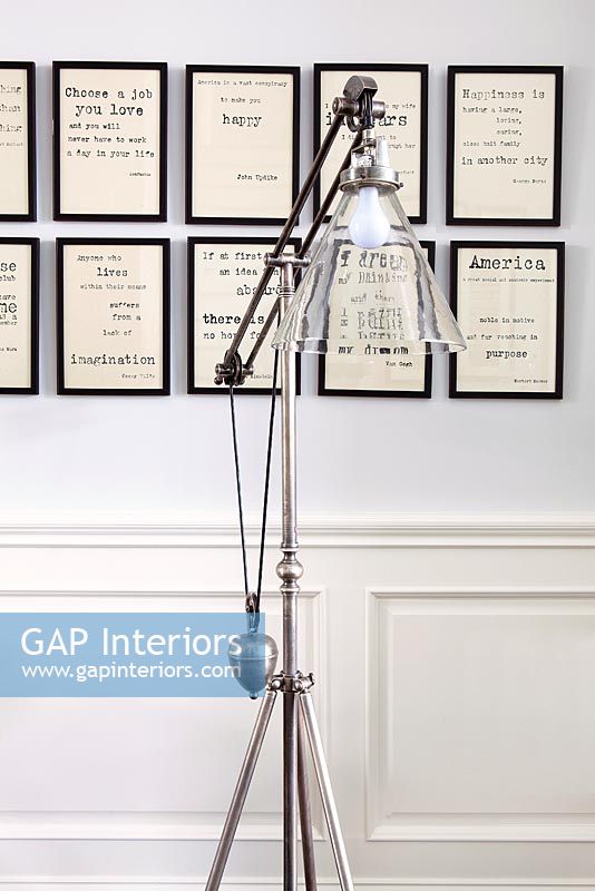 Classic floor lamp in entrance hall