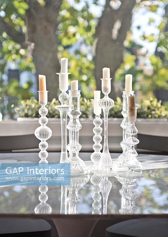 Glass candlesticks