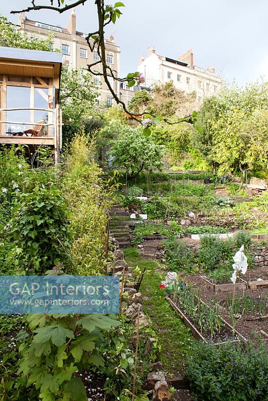 Vegetable garden with summerhouse