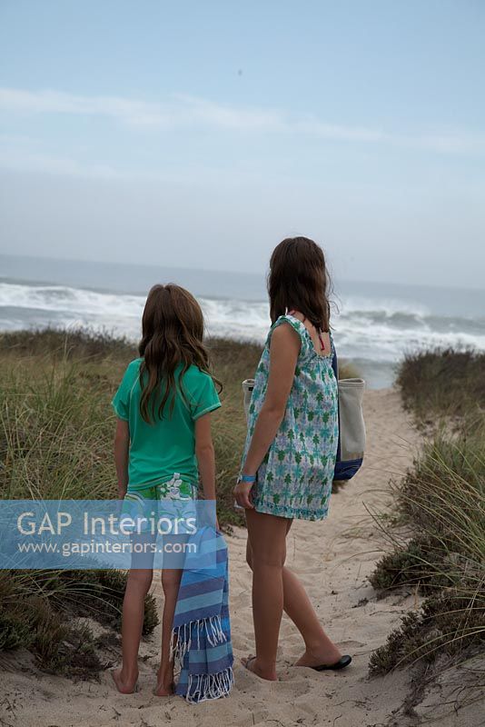 Girls looking at sea