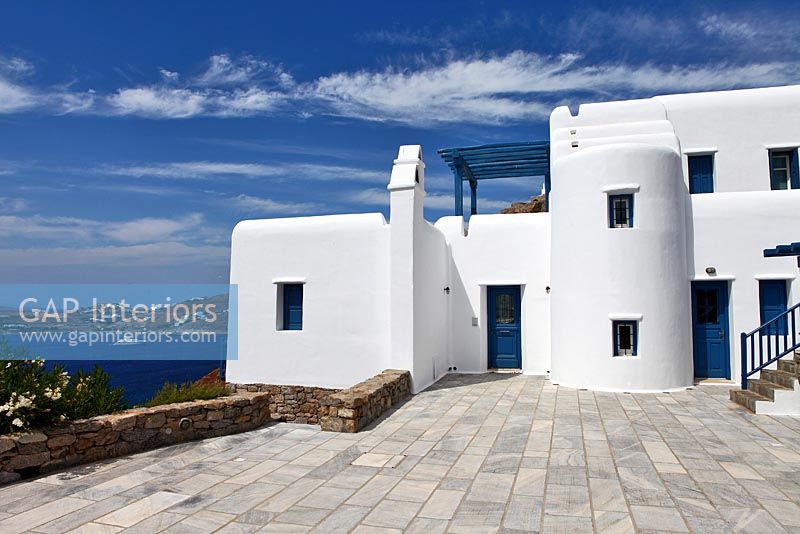 Greek villa overlooking sea