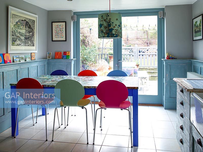 Colourful kitchen table