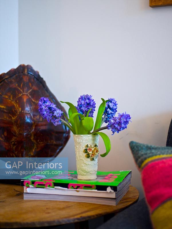 Hyacinths in floral vase