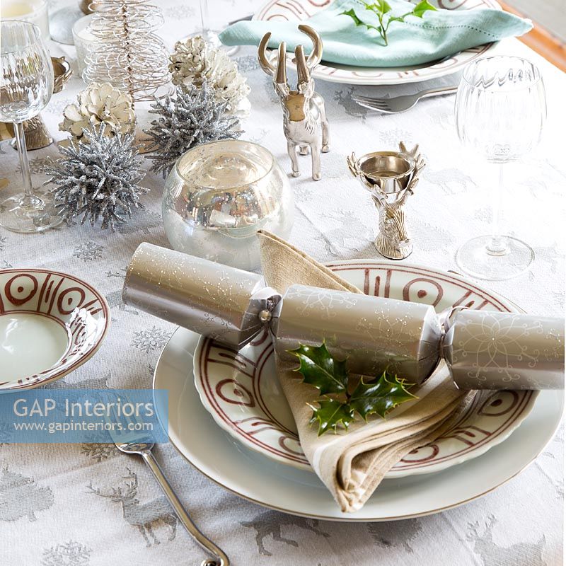 Dining table set for christmas