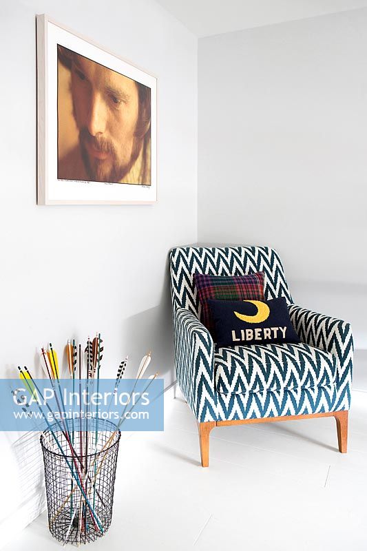 Patterned armchair