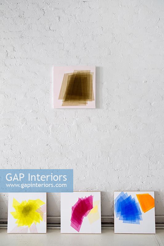 Abstract paintings display