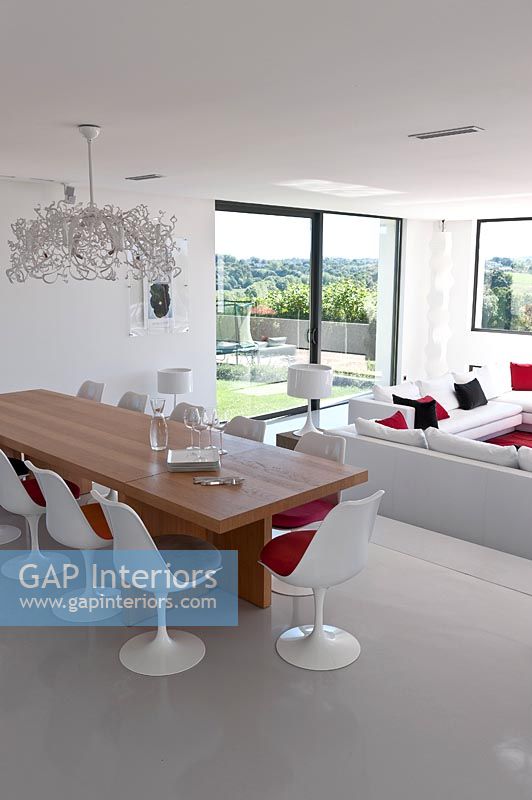 Contemporary white dining room