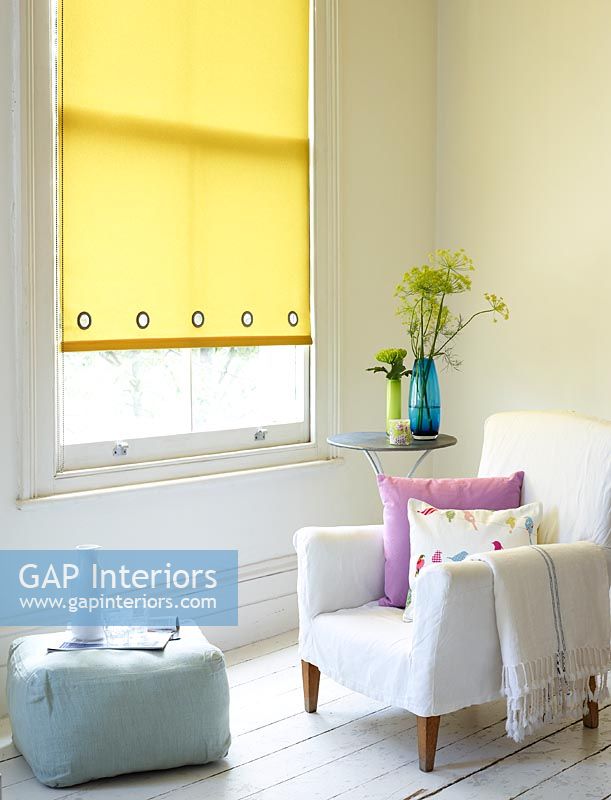Yellow roller blinds