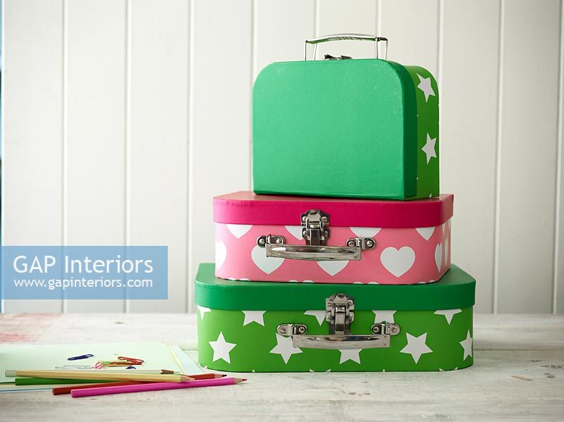 Colourful childrens' suitcases