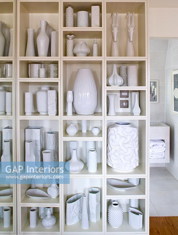 White ceramics display
