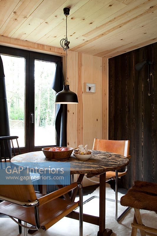 Modern wooden dining room