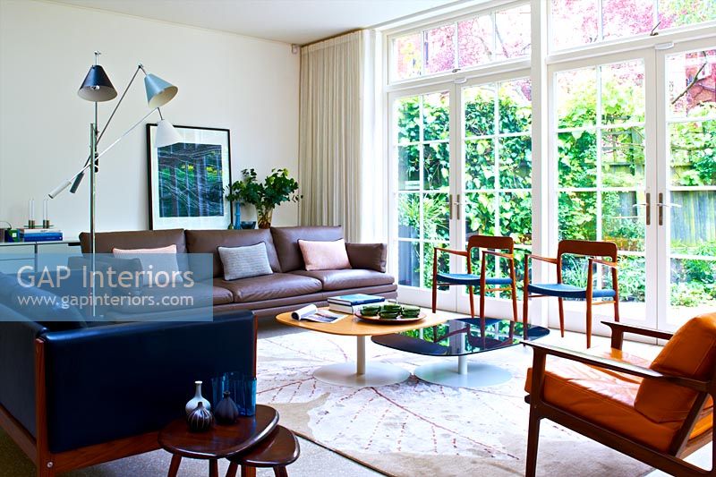 Modern and vintage furniture in living room