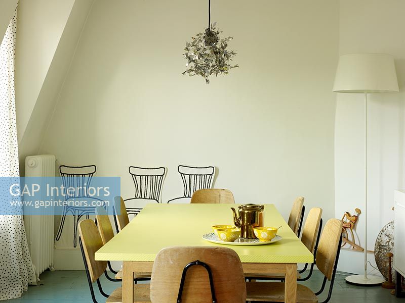 Yellow dining table