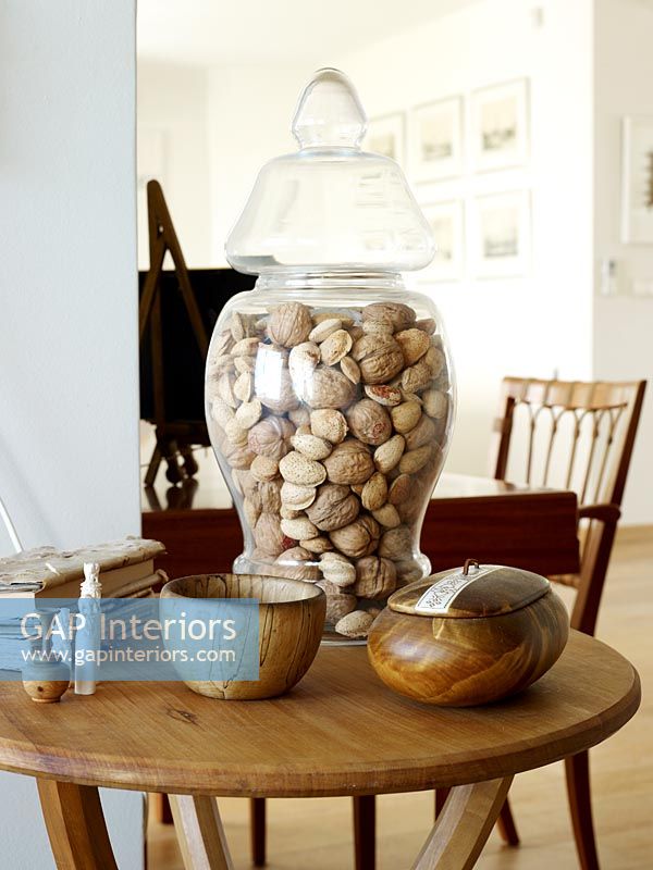 Walnuts in glass jar