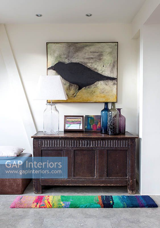 Modern painting and vintage furniture