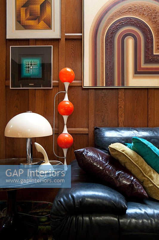 Vintage lamps by sofa